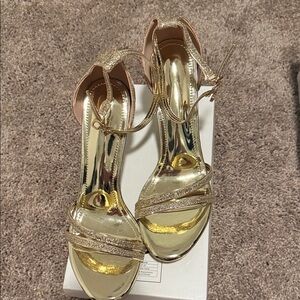 NEW SHEIN Shimmering Gold Heels